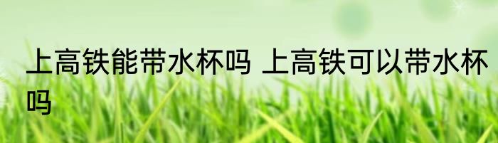 上高铁能带水杯吗 上高铁可以带水杯吗