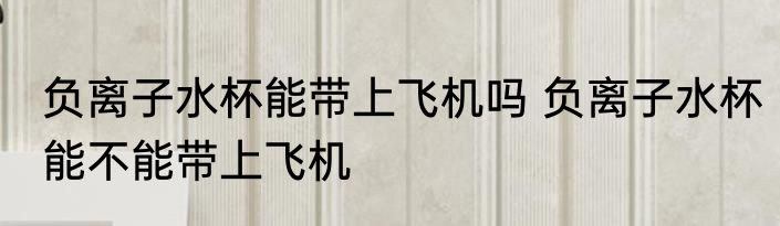负离子水杯能带上飞机吗 负离子水杯能不能带上飞机