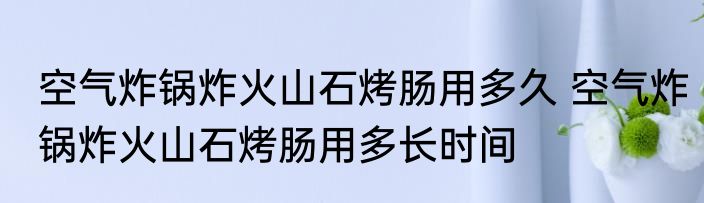 空气炸锅炸火山石烤肠用多久 空气炸锅炸火山石烤肠用多长时间