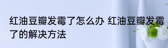 红油豆瓣发霉了怎么办 红油豆瓣发霉了的解决方法