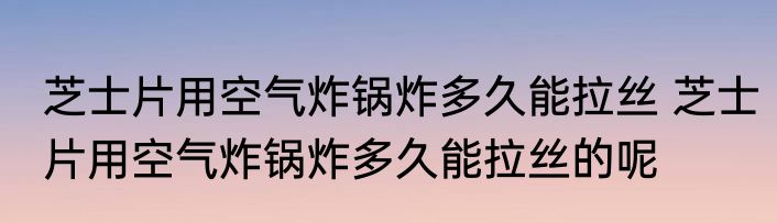 芝士片用空气炸锅炸多久能拉丝 芝士片用空气炸锅炸多久能拉丝的呢
