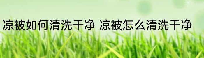 凉被如何清洗干净 凉被怎么清洗干净