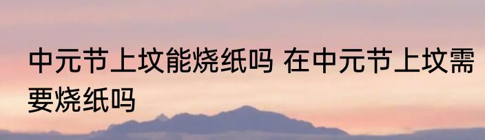 中元节上坟能烧纸吗 在中元节上坟需要烧纸吗