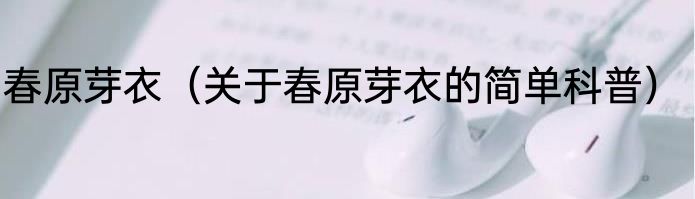 春原芽衣（关于春原芽衣的简单科普）