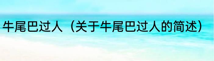 牛尾巴过人（关于牛尾巴过人的简述）