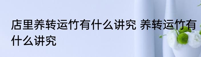 店里养转运竹有什么讲究 养转运竹有什么讲究
