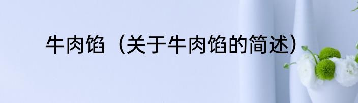 牛肉馅（关于牛肉馅的简述）