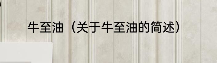 牛至油（关于牛至油的简述）