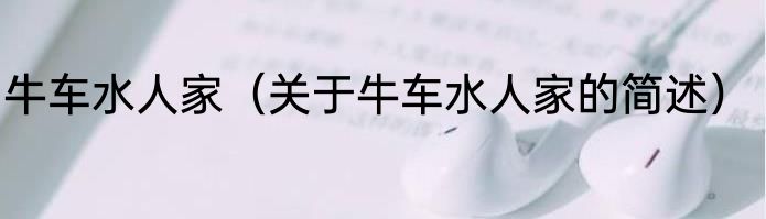 牛车水人家（关于牛车水人家的简述）