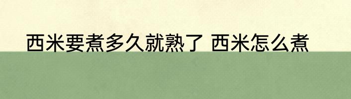 西米要煮多久就熟了 西米怎么煮