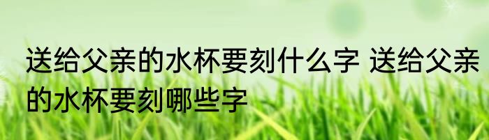 送给父亲的水杯要刻什么字 送给父亲的水杯要刻哪些字