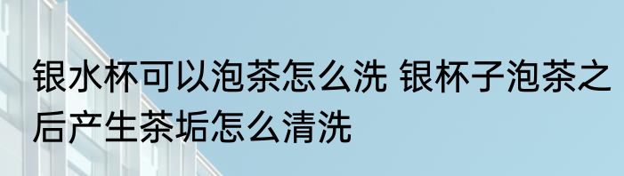 银水杯可以泡茶怎么洗 银杯子泡茶之后产生茶垢怎么清洗
