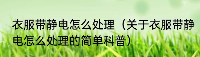 衣服带静电怎么处理（关于衣服带静电怎么处理的简单科普）