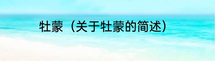 牡蒙（关于牡蒙的简述）