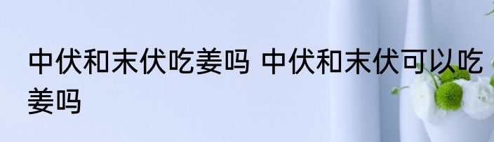 中伏和末伏吃姜吗 中伏和末伏可以吃姜吗