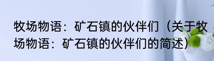 牧场物语：矿石镇的伙伴们（关于牧场物语：矿石镇的伙伴们的简述）