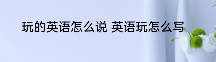 玩的英语怎么说 英语玩怎么写