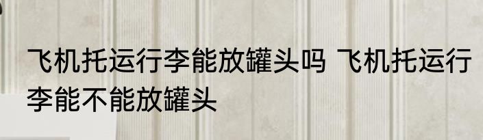 飞机托运行李能放罐头吗 飞机托运行李能不能放罐头