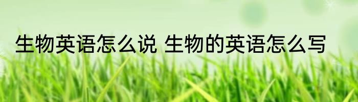 生物英语怎么说 生物的英语怎么写