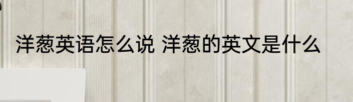 洋葱英语怎么说 洋葱的英文是什么