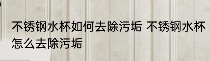 不锈钢水杯如何去除污垢 不锈钢水杯怎么去除污垢