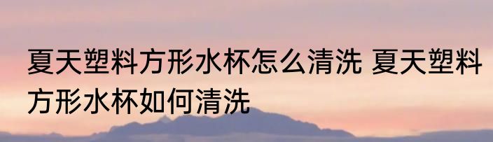 夏天塑料方形水杯怎么清洗 夏天塑料方形水杯如何清洗