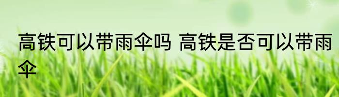 高铁可以带雨伞吗 高铁是否可以带雨伞