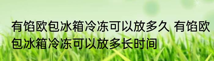 有馅欧包冰箱冷冻可以放多久 有馅欧包冰箱冷冻可以放多长时间