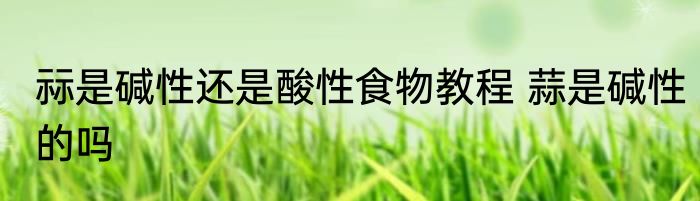 祘是碱性还是酸性食物教程 蒜是碱性的吗