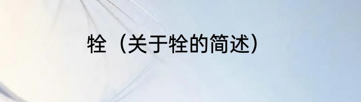 牷（关于牷的简述）