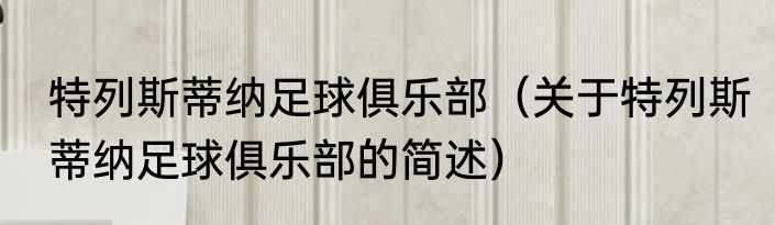 特列斯蒂纳足球俱乐部（关于特列斯蒂纳足球俱乐部的简述）