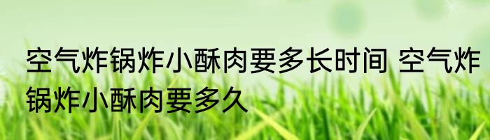 空气炸锅炸小酥肉要多长时间 空气炸锅炸小酥肉要多久