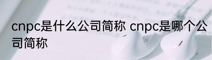 cnpc是什么公司简称 cnpc是哪个公司简称