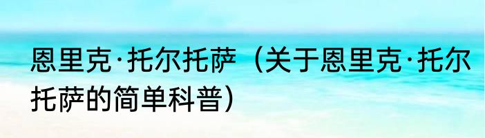 恩里克·托尔托萨（关于恩里克·托尔托萨的简单科普）