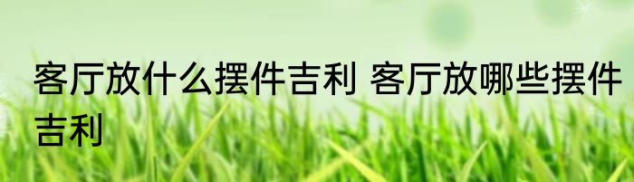 客厅放什么摆件吉利 客厅放哪些摆件吉利