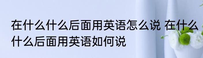 在什么什么后面用英语怎么说 在什么什么后面用英语如何说