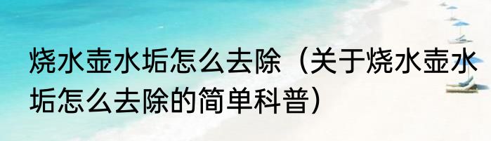 烧水壶水垢怎么去除（关于烧水壶水垢怎么去除的简单科普）
