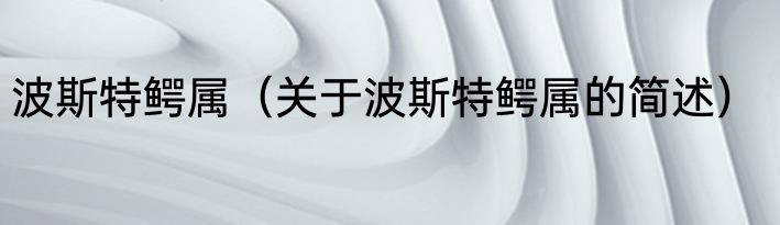 波斯特鳄属（关于波斯特鳄属的简述）