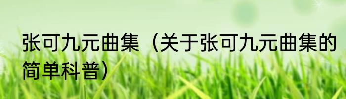 张可九元曲集（关于张可九元曲集的简单科普）