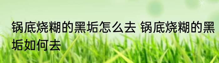 锅底烧糊的黑垢怎么去 锅底烧糊的黑垢如何去