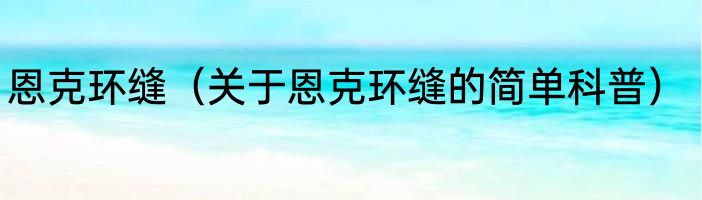 恩克环缝（关于恩克环缝的简单科普）