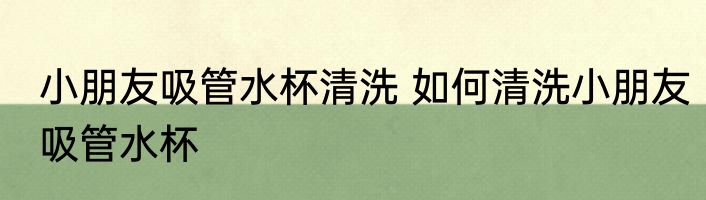 小朋友吸管水杯清洗 如何清洗小朋友吸管水杯