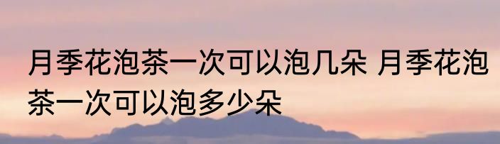 月季花泡茶一次可以泡几朵 月季花泡茶一次可以泡多少朵