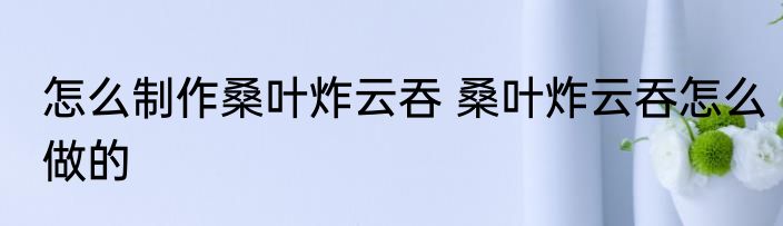 怎么制作桑叶炸云吞 桑叶炸云吞怎么做的