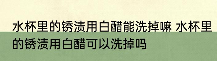 水杯里的锈渍用白醋能洗掉嘛 水杯里的锈渍用白醋可以洗掉吗