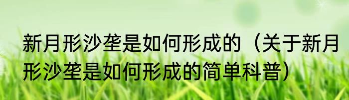 新月形沙垄是如何形成的（关于新月形沙垄是如何形成的简单科普）