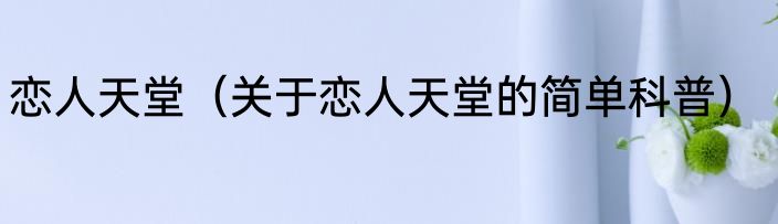 恋人天堂（关于恋人天堂的简单科普）