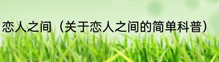 恋人之间（关于恋人之间的简单科普）