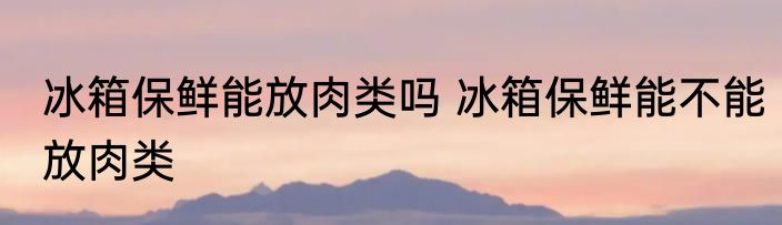 冰箱保鲜能放肉类吗 冰箱保鲜能不能放肉类