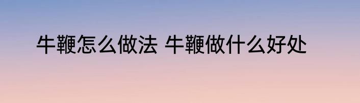 牛鞭怎么做法 牛鞭做什么好处